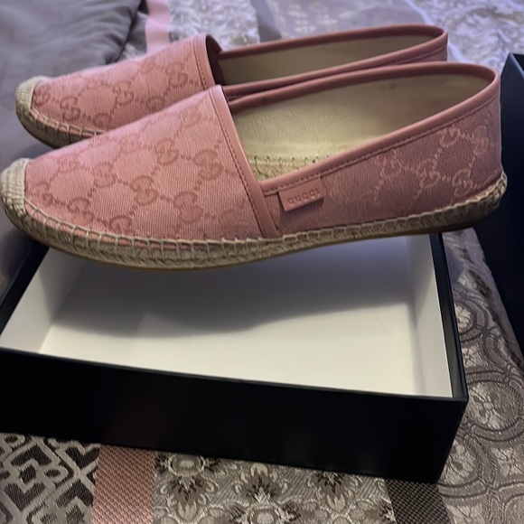 Gucci GG Canvas Pink Espadrilles Size 8 1/2 - Picture 3 of 7